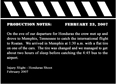 Production Notes 2-23-07
