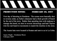 Production Notes 2-26-07
