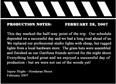Production Notes 2-28-07